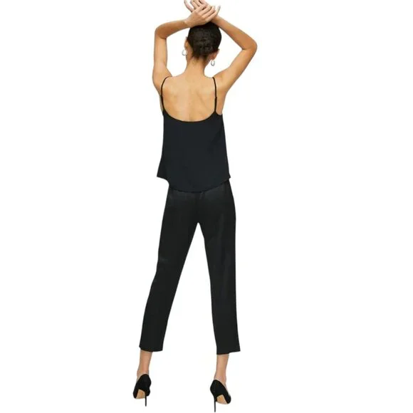 NWT Aritzia Babaton Atelier Black Satin Conan Pant Women's Size 6 - Picture 2 of 10